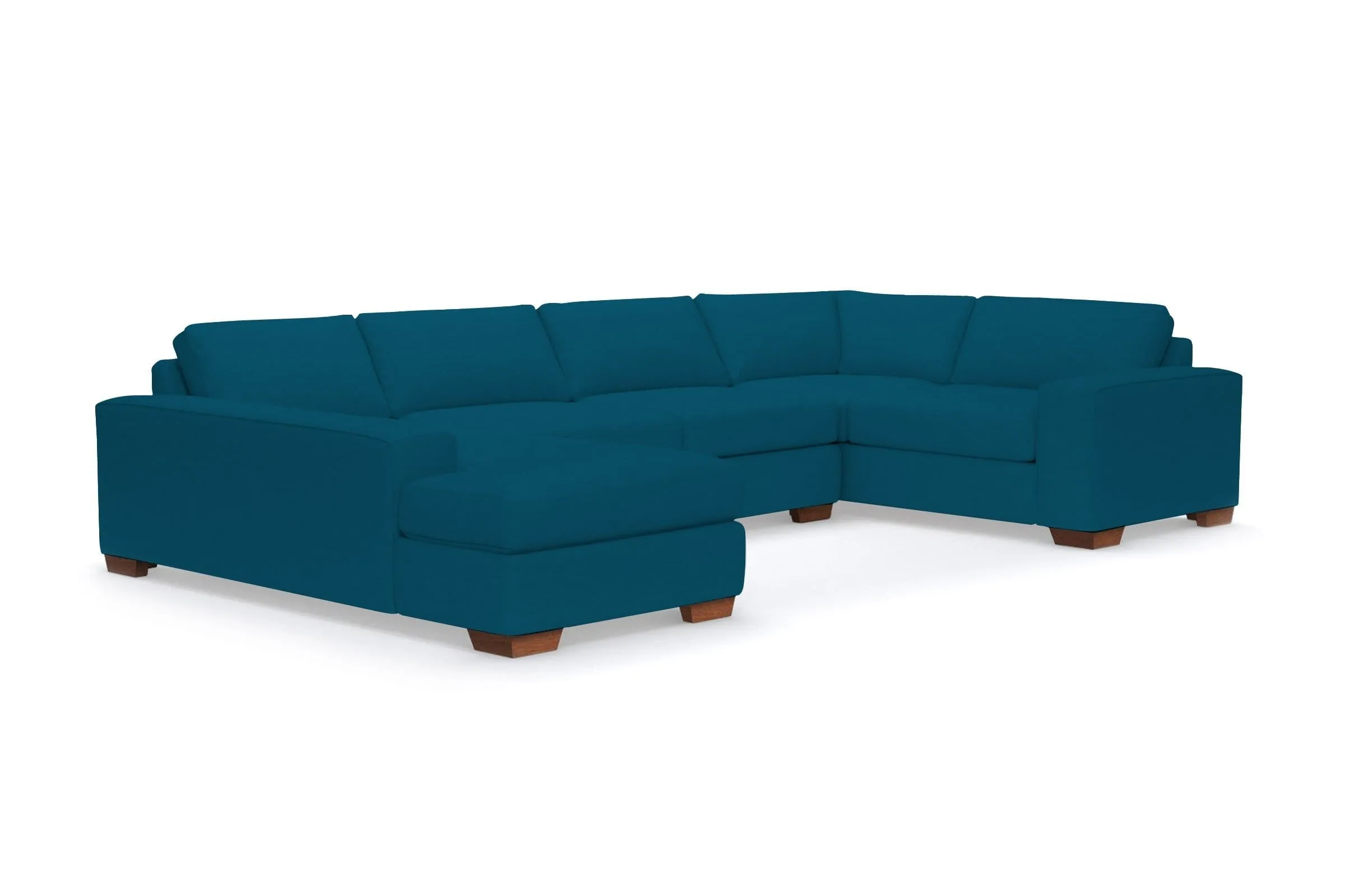 Melrose 3pc Sleeper Sectional :: Leg Finish: Pecan / Configuration: LAF - Chaise on the Left / Sleeper Option: Memory Foam Mattress