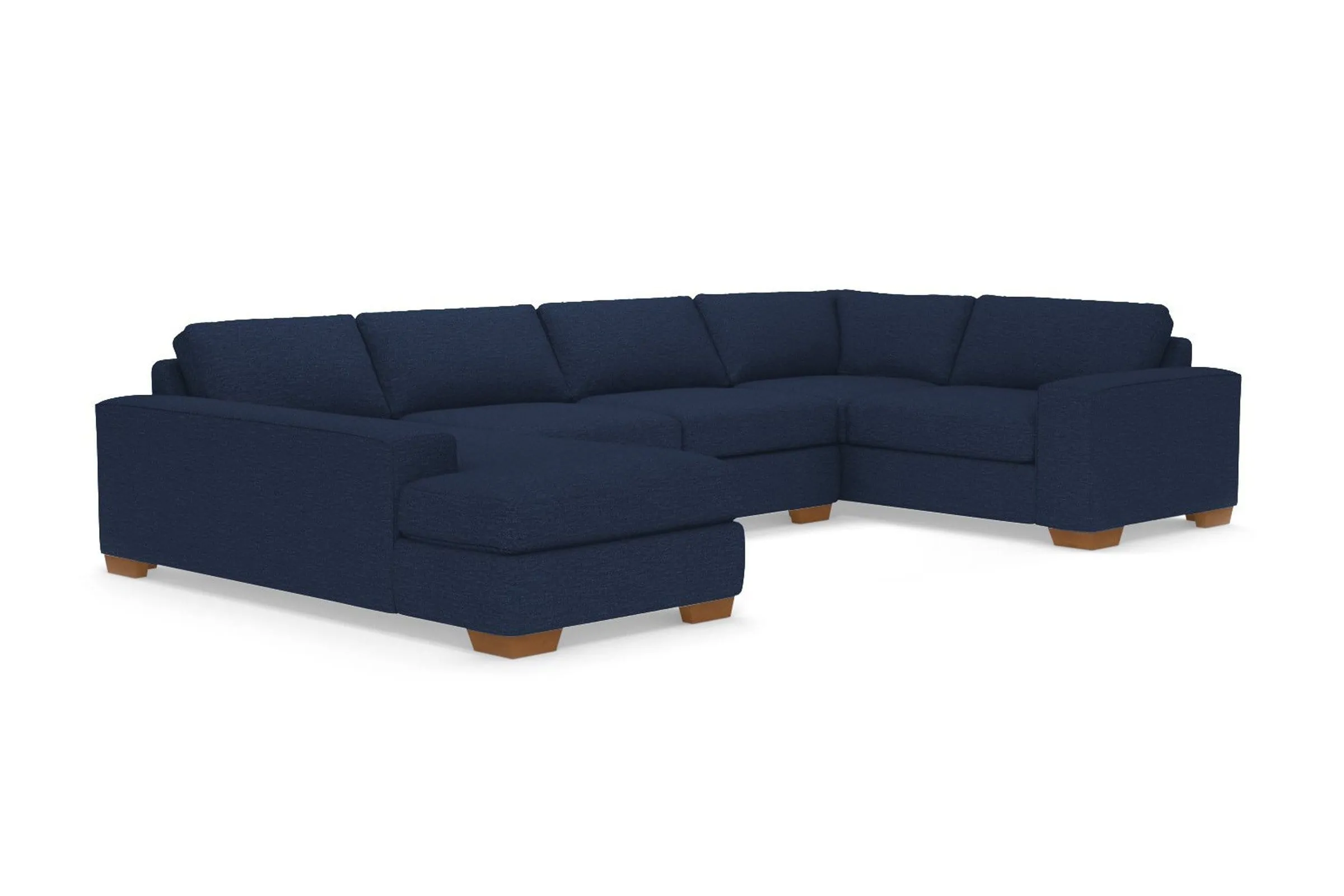 Melrose 3pc Sleeper Sectional :: Leg Finish: Pecan / Configuration: LAF - Chaise on the Left / Sleeper Option: Memory Foam Mattress