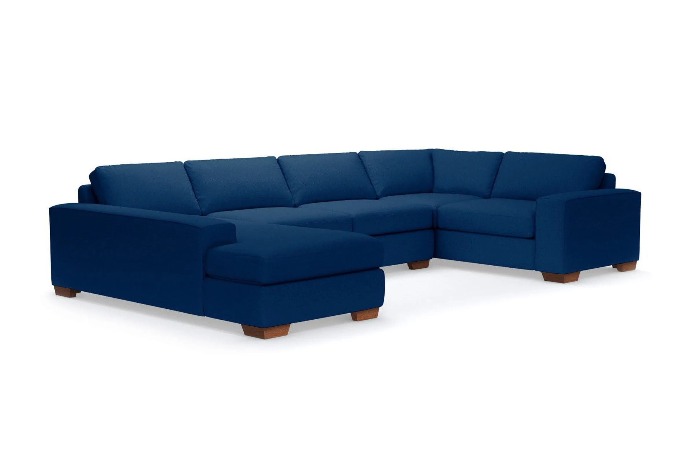 Melrose 3pc Sleeper Sectional :: Leg Finish: Pecan / Configuration: LAF - Chaise on the Left / Sleeper Option: Memory Foam Mattress