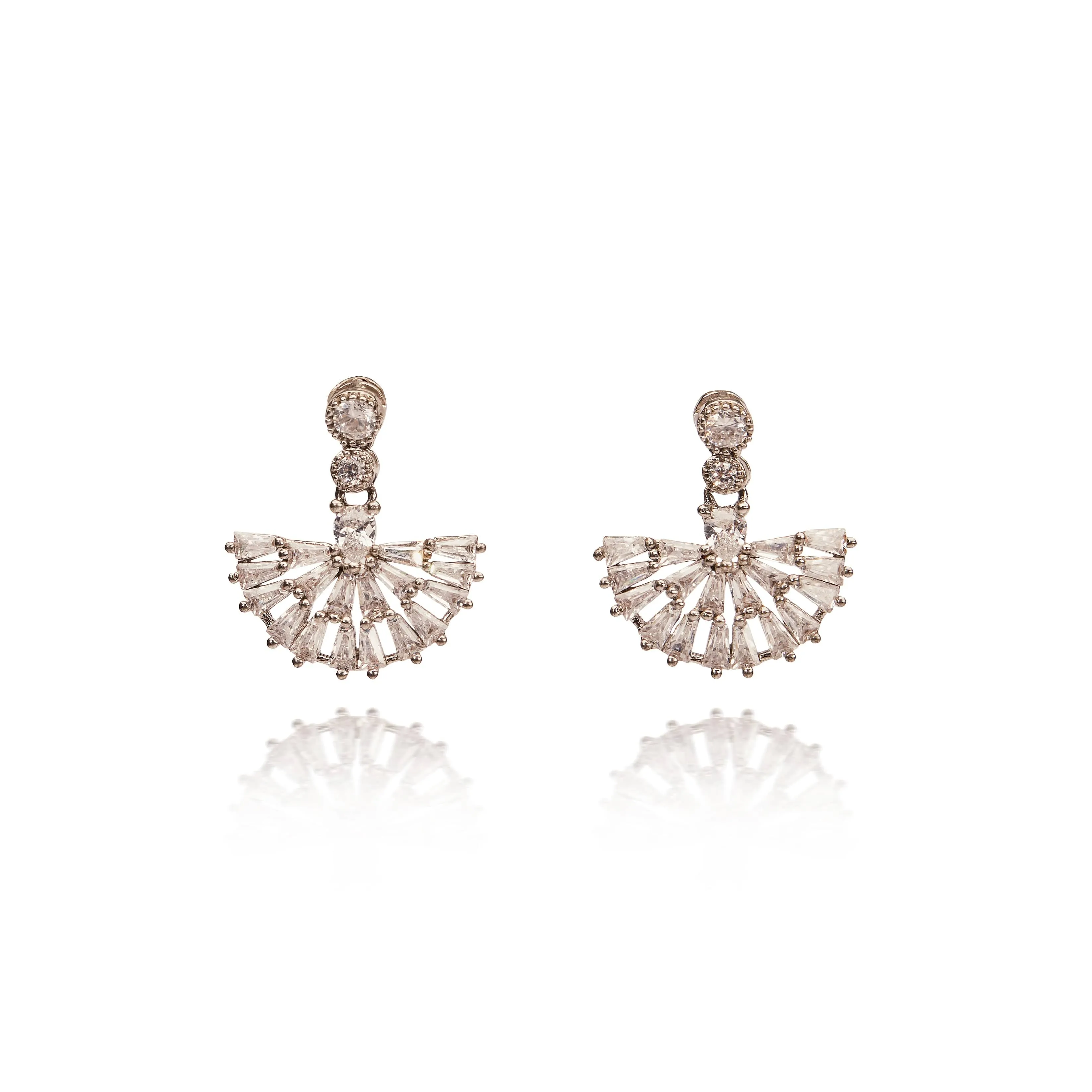 Mini Crystal Fan Drop Earring