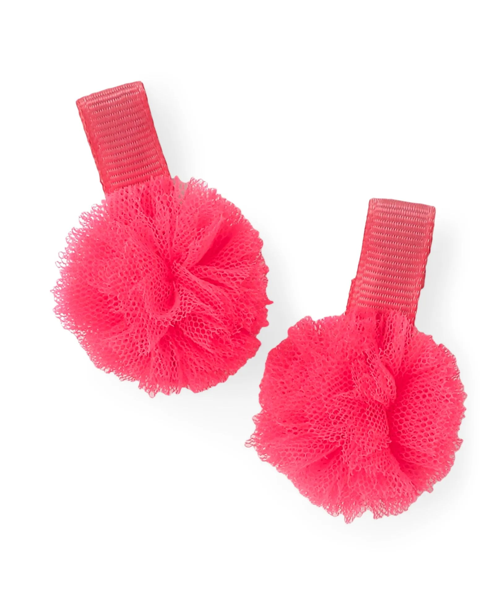 Mini Pom Pom Alligator Clip Set - Neon Pink