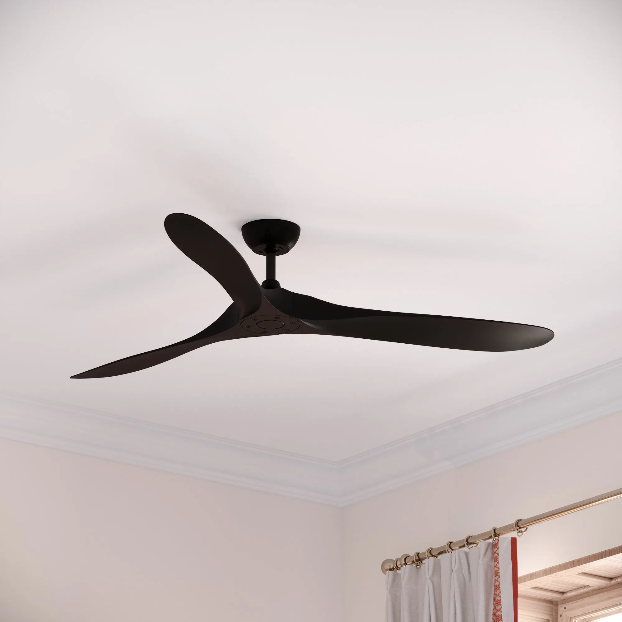 Modern Black Ceiling Fan With 3 Blades