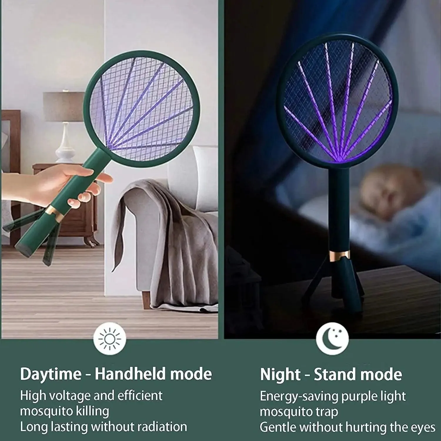 Mosquito Killer Racket Bat Machine for Home with UV Lamp and Tri-pod Design