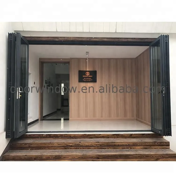 Mosquito net doors folding modern new house design aluminium door with fittings iron by Doorwin on Alibaba