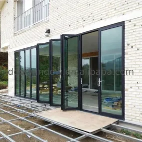 Mosquito net doors folding modern new house design aluminium door with fittings iron by Doorwin on Alibaba