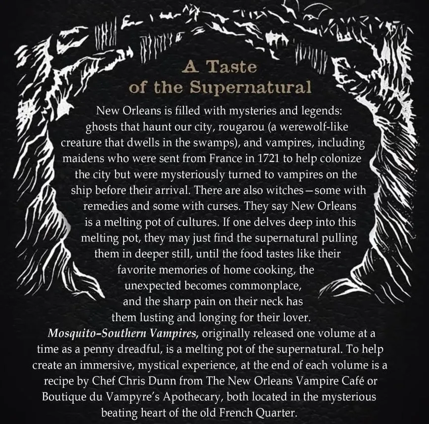 Mosquito-Southern Vampires by Marita Woywod Crandle & recipes by Chef Chris Dunn