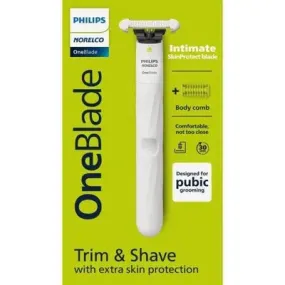 New - Philips Norelco OneBlade Intimate Electric Rechargeable Pubic Groomer - QP1924/70