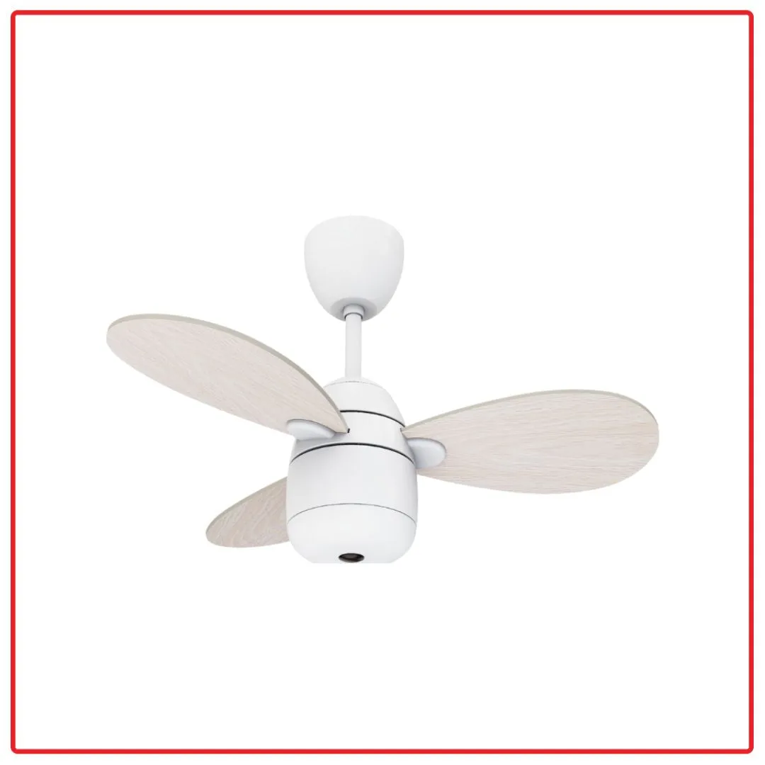 NSB MIMI (WH/OAK-White) 28 Inch Dual Tone Color Blade with Remote Control Ceiling Fan