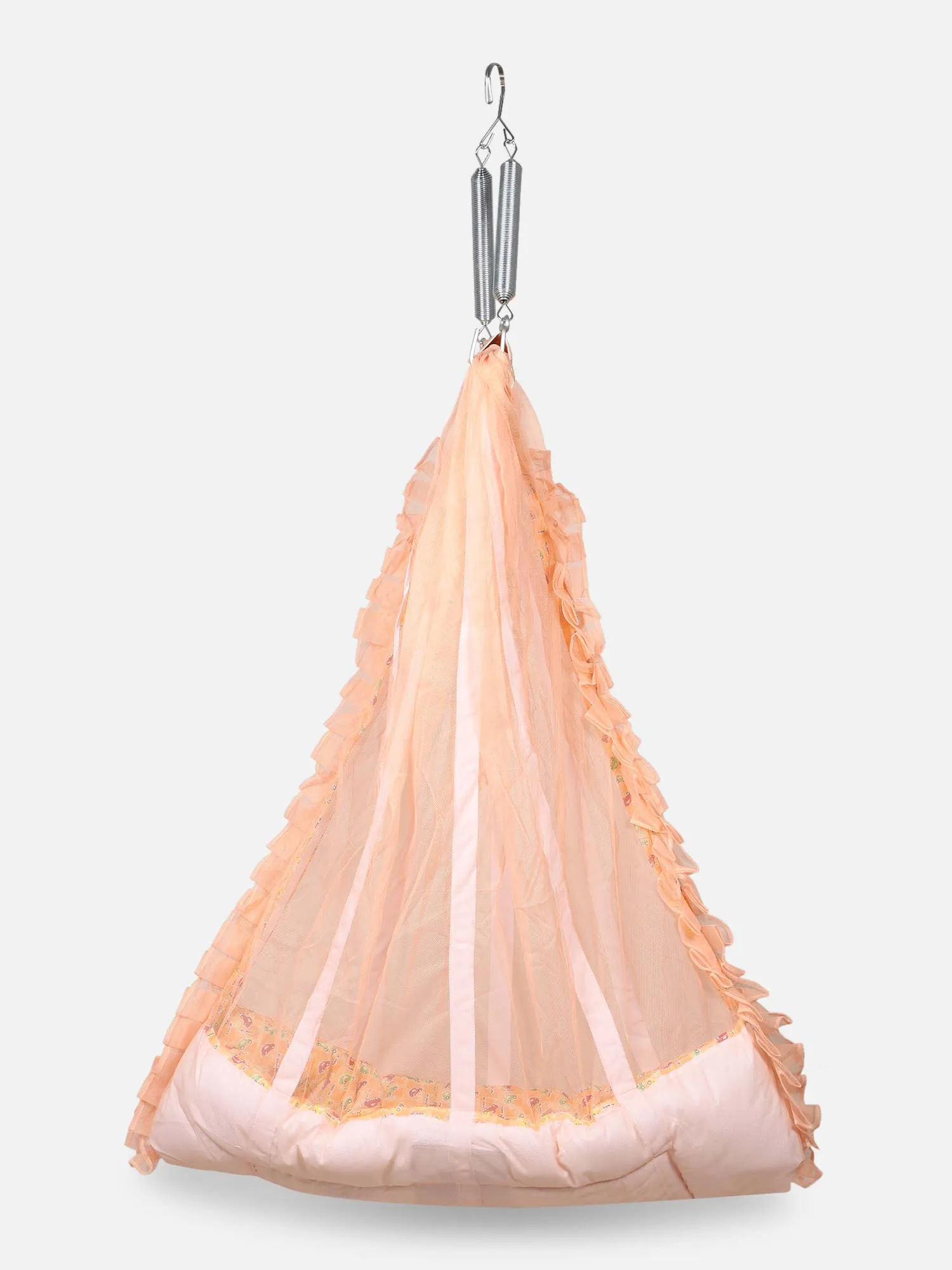 Oh Baby Printed Thuli Mosquito Net Cotton Bed - Orange