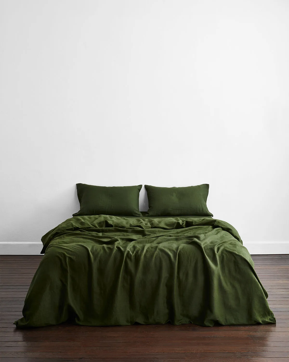 Olive 100% French Flax Linen Bedding Set