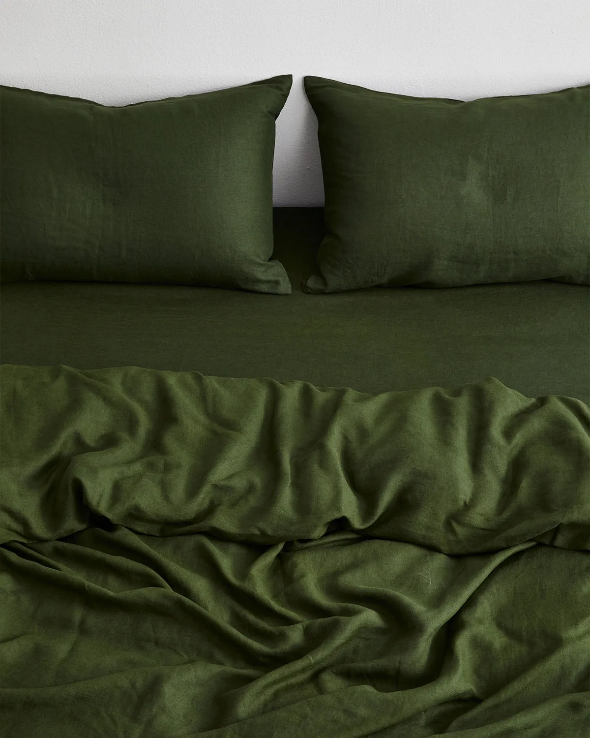 Olive 100% French Flax Linen Bedding Set