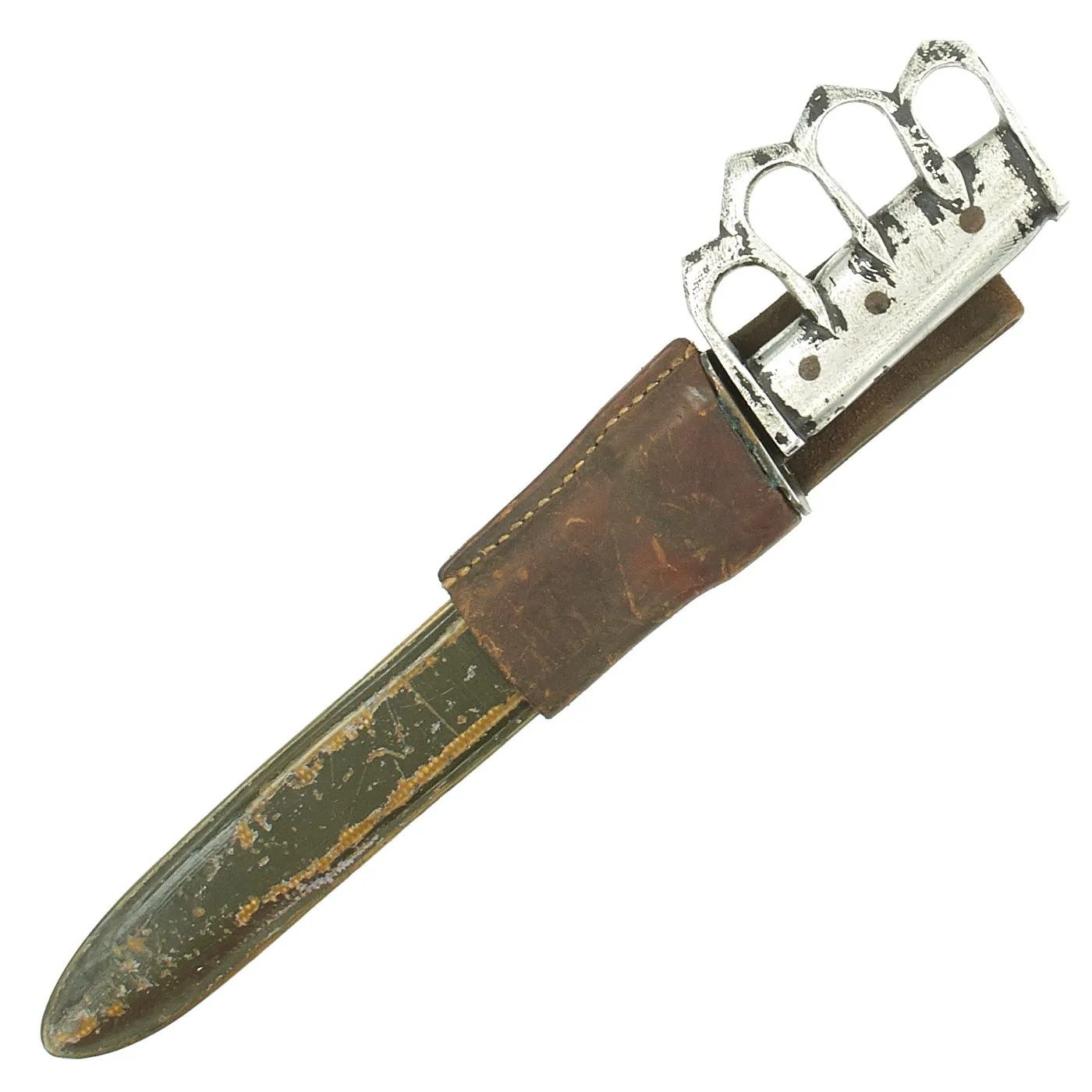 Original U.S. WWII Custom Knuckle Duster Fighting Knife As Seen in Book Signed By Author - Page 312