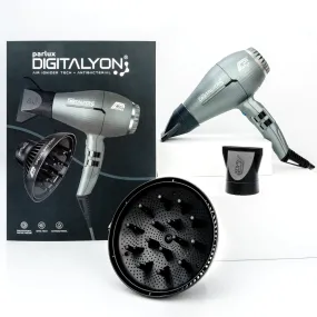 Parlux Digitalyon Dryer - Grey Glitter with Diffuser Pack