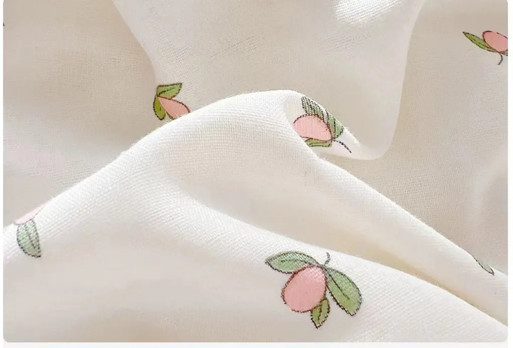 Pastoral Soft Aesthetic Pink Floral Peach Pattern Cotton Bedding Duvet Sheet Set Single Twin Queen King Size