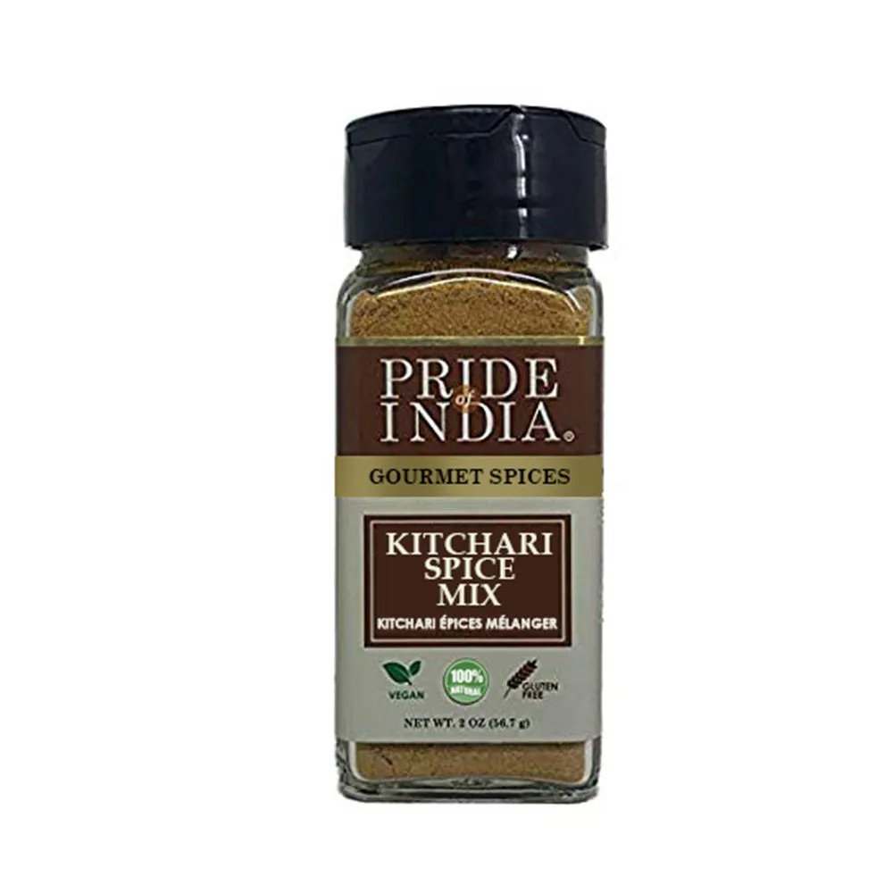 Pride of India - Kitchari Spice Seasoning – Made with Authentic Indian Spices – Good for Health Cleanse & Diet – Easy to Use – 2 oz. Small Dual Sifter Bottle