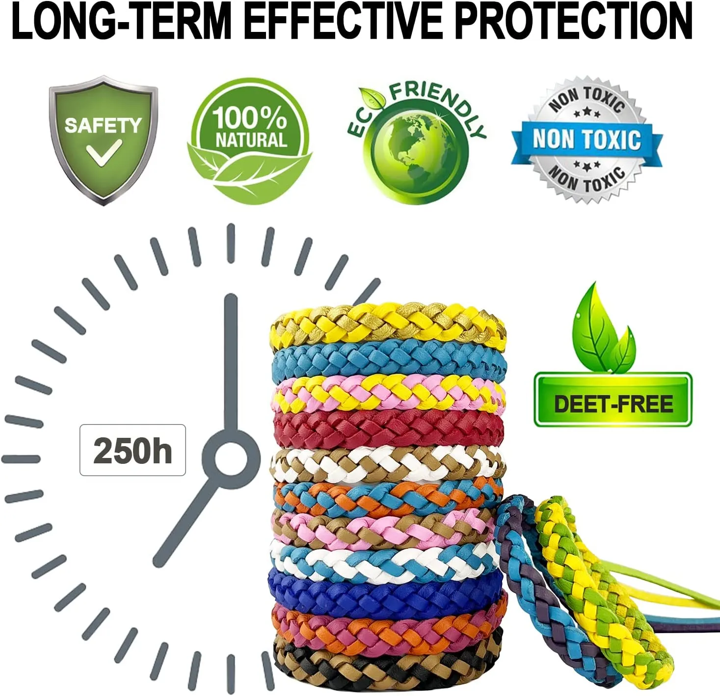 PU Leather Mosquito Repellent Bracelets 12 Pack