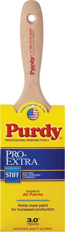 Purdy Pro-Extra Swan 144400730 Wall Brush, Nylon/Polyester Bristle, Beaver Tail Handle :EA: QUANTITY: 1