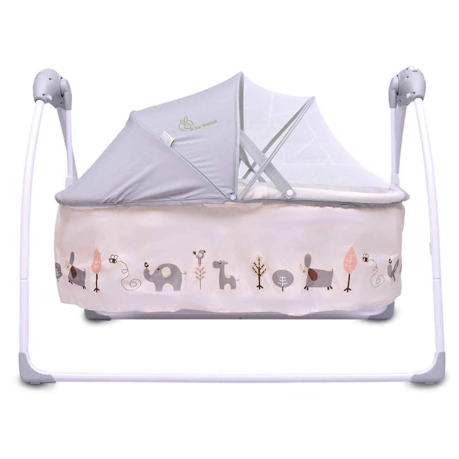 R FOR RABBIT Lullabies Baby Cradle with Remote Control & Mosquito Net - Cream