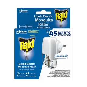 Raid Odourless Liquid Electric Mosquito Killer Electric Unit & Refill Bottle Set