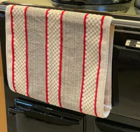 Red Stripe Kitchen Range Towel