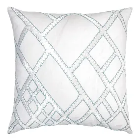 Robin's Egg Net Velvet Appliqué Pillow by Kevin O'Brien Studio