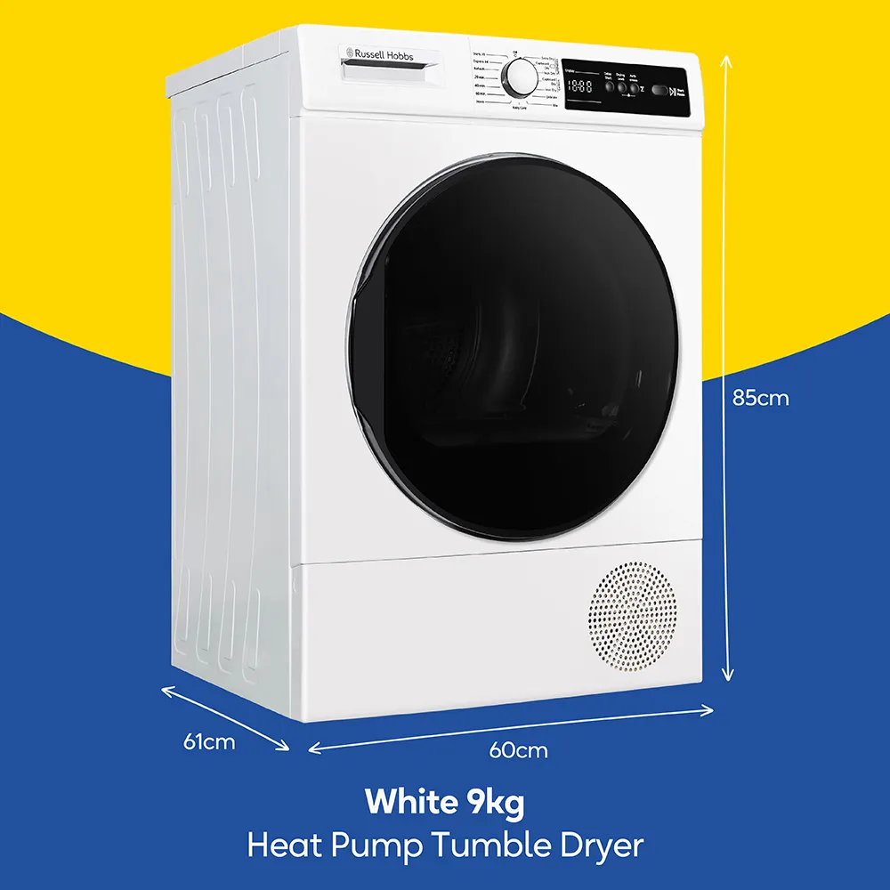 Russell Hobbs RH9HPTD111W 11 Series 9kg Heat Pump Tumble Dryer -A Rated- White