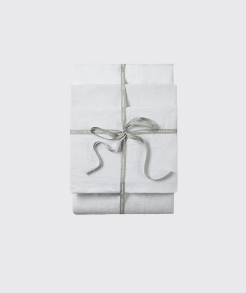 SAMPLE SALE<br>Classic White Linen Fitted Sheet<br>Size Single