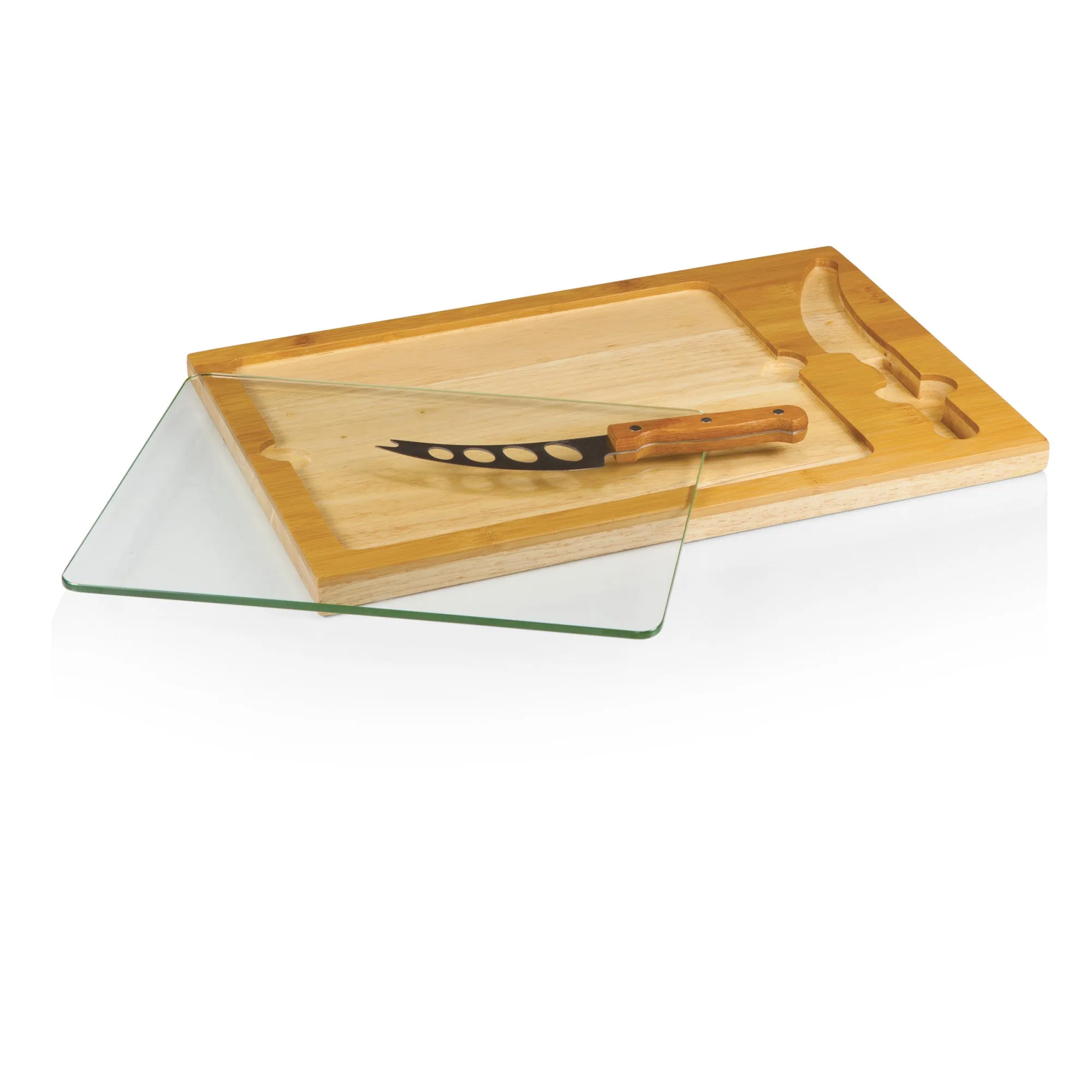 Seattle Seahawks Football Field - Icon Glass Top Cutting Board & Knife Set