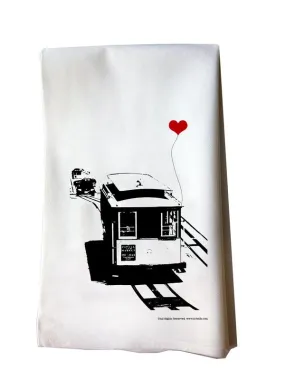 SF Lover's Cable Car tea towel