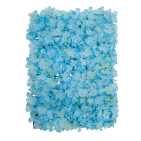 Silk Hydrangeas Flower Wall Backdrop Panel - Baby Blue