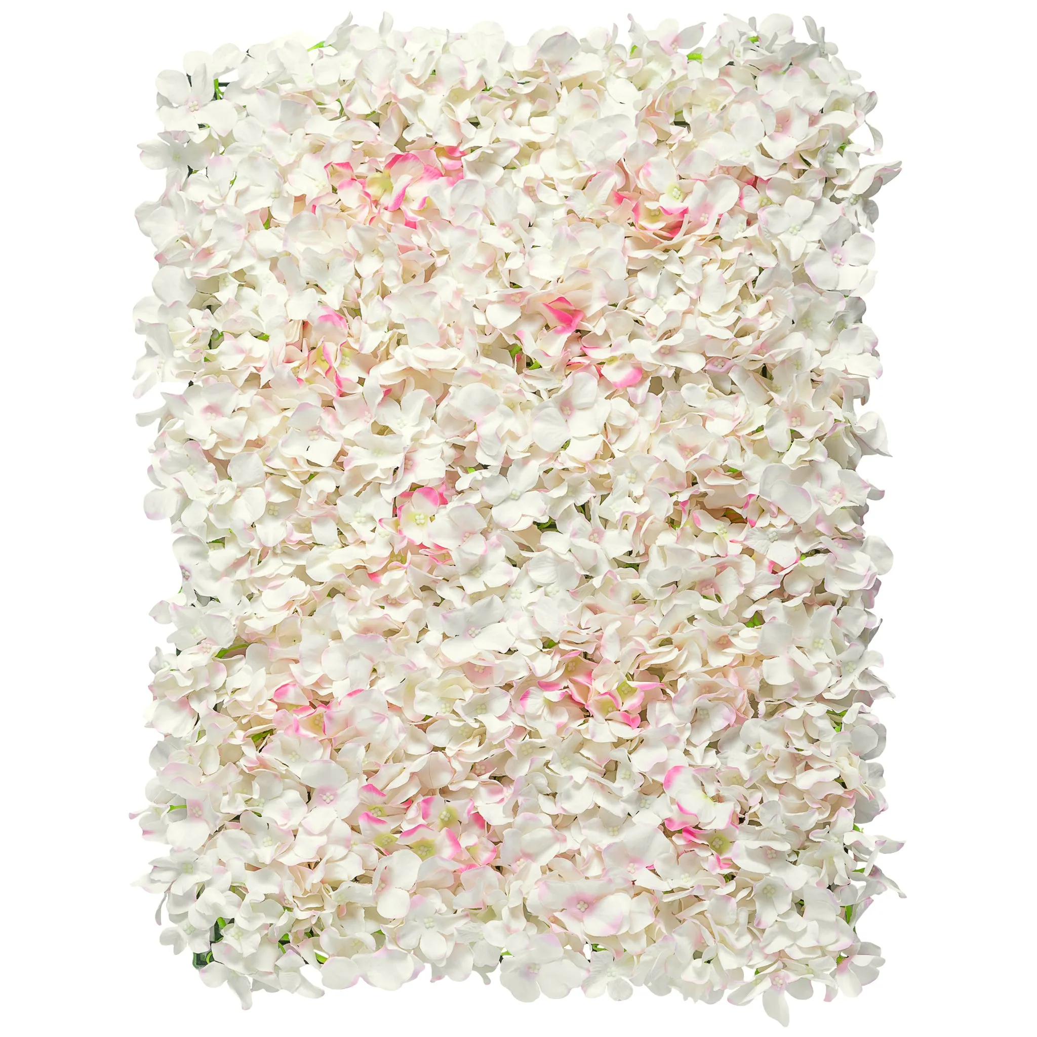 Silk Hydrangeas Flower Wall Backdrop Panel - Bi-Color Pink & White