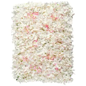 Silk Hydrangeas Flower Wall Backdrop Panel - Bi-Color Pink & White