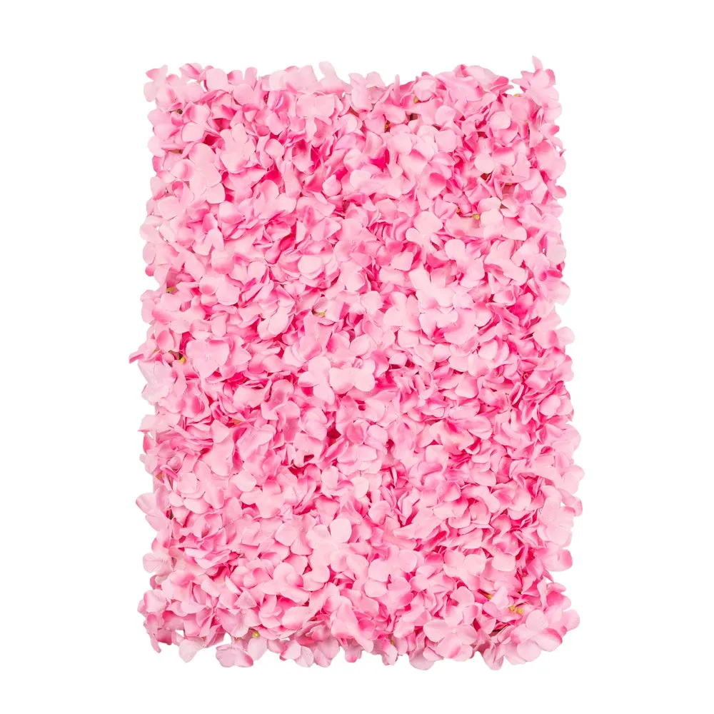 Silk Hydrangeas Flower Wall Backdrop Panel - Pink