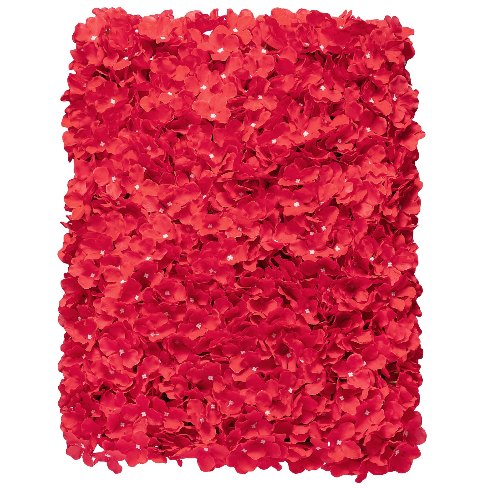 Silk Hydrangeas Flower Wall Backdrop Panel - Red