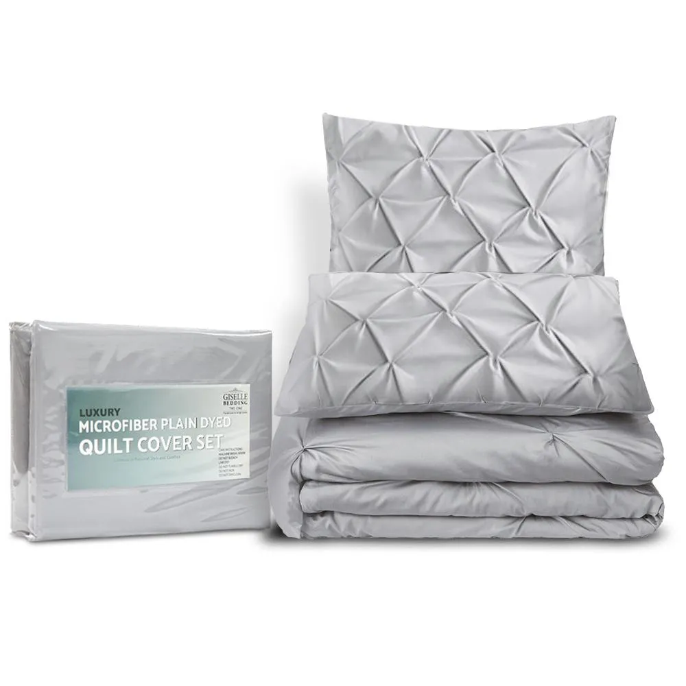 Super King Size Quilt Cover Set - Grey