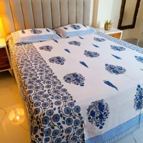 Surajmukhi Cotton Bedding Set With Pillow Covers | Double Size | 90 x 108 Inches