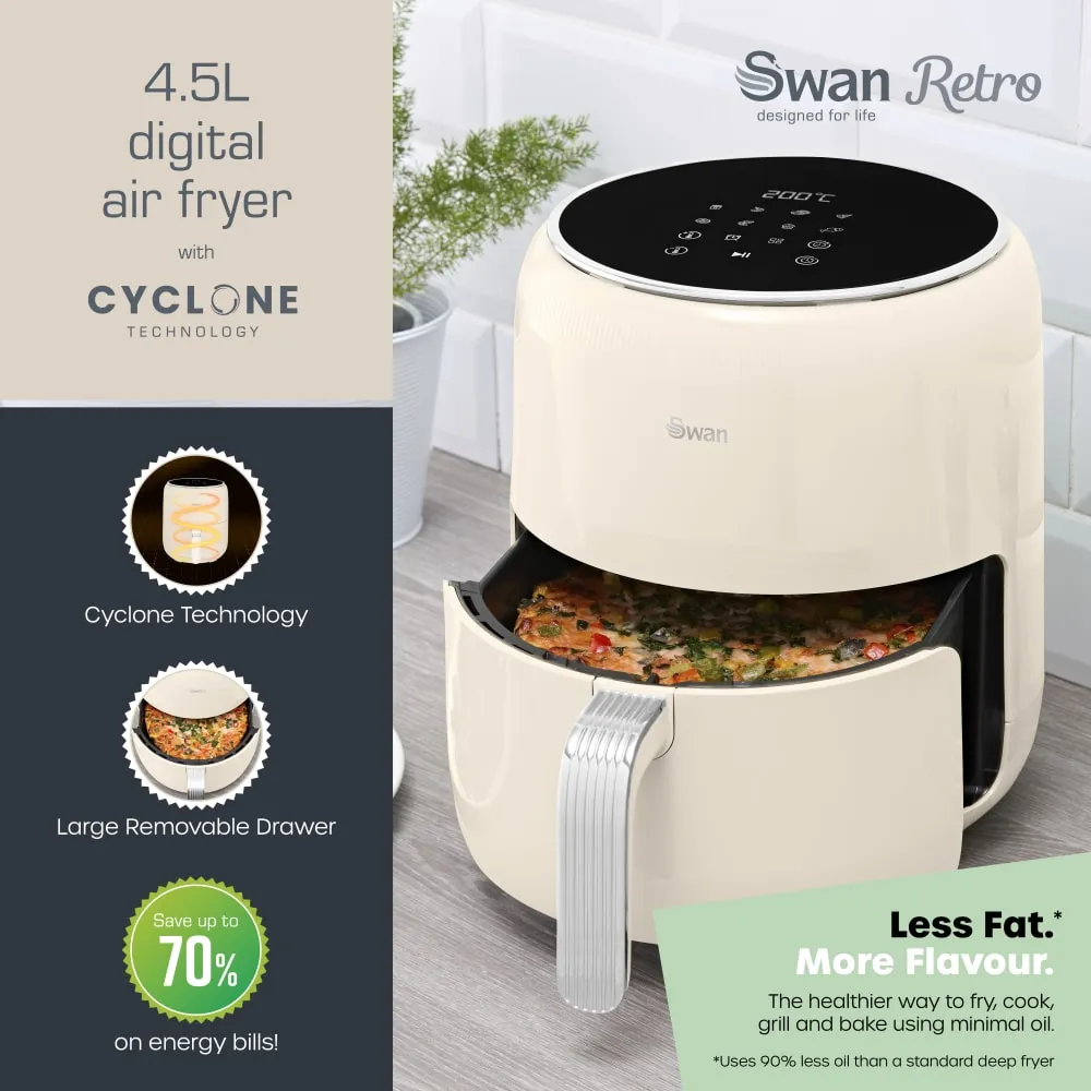 Swan Retro 4.5L Air Fryer