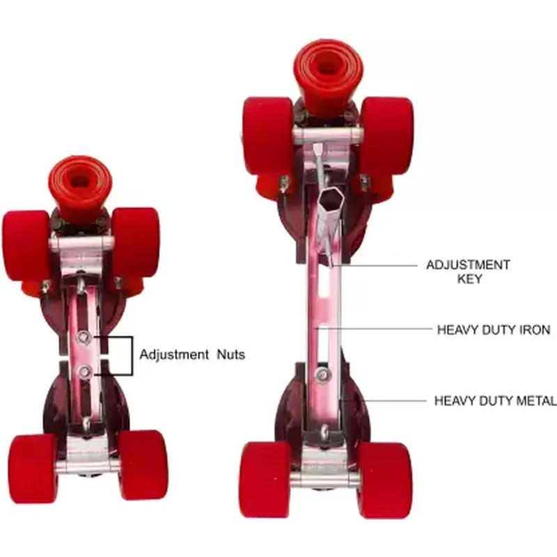 Tenacity Adjustable Rubber Wheel Skates for Senior (6-14 years) | Size 1-8 UK  (Red)