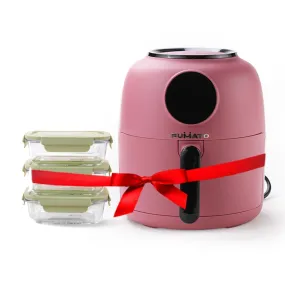 The Better Home Fumato's Kitchen and Appliance Combo|Air Fryer With Air Tight Food Cotainer 680ml Set of 3 |Food Grade Material| Ultimate Utility Combo for Home| Pink Green