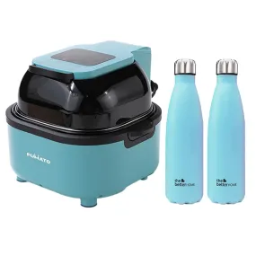 The Better HomeFUMATO Aerochef Smart Touch screen air fryer Light Blue& Insulated Bottle 1 litre Light Blue (Pack of 2)