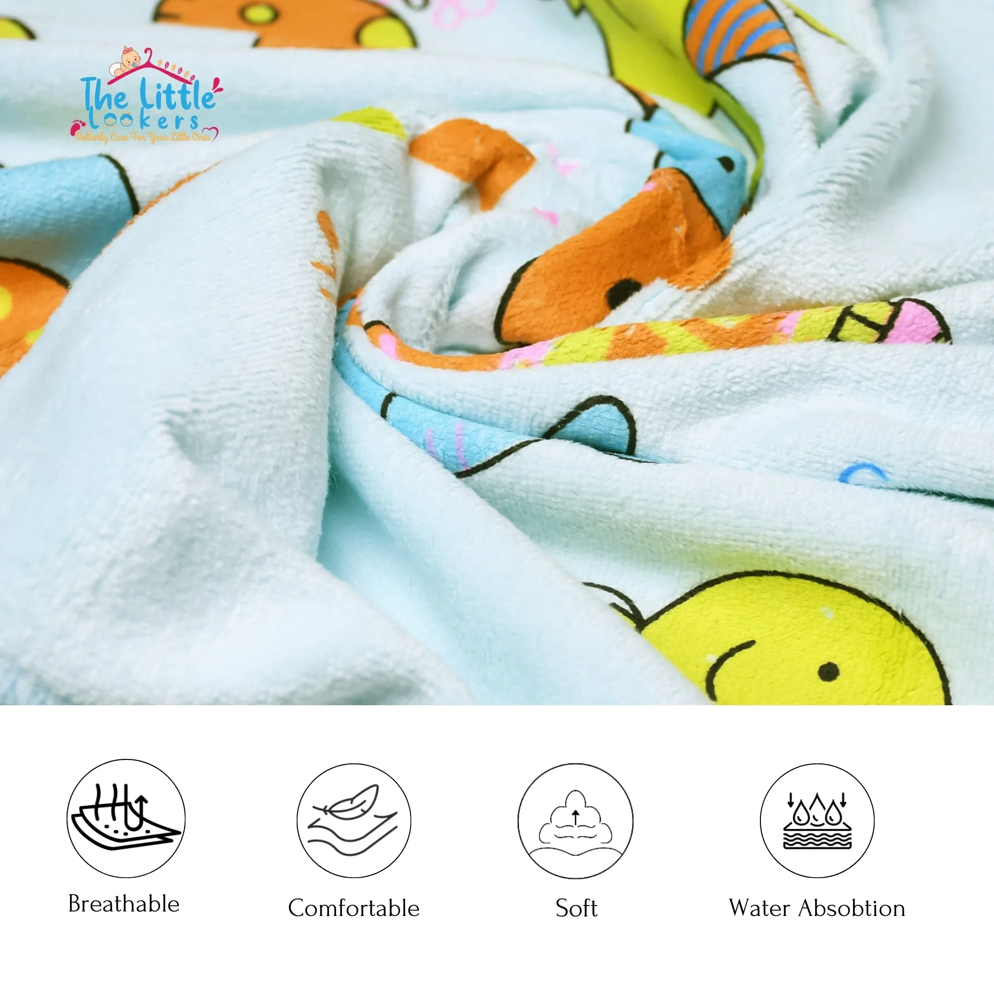 THE LITTLE LOOKERS Baby Bath Towel for Newborn/ Baby/ Kids| Super Soft Baby Bath Towel Set for Infants/ Bathing Accessories (Pack of 1)