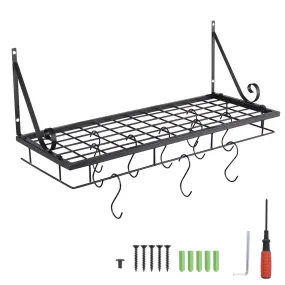 TheLAShop Wall Pots and Pans Rack Hanger w/ 10 Hooks