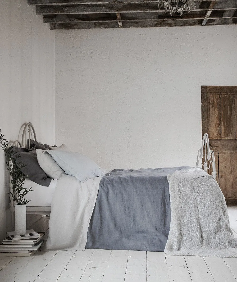 Toulon Dove Grey Linen Flat Sheet