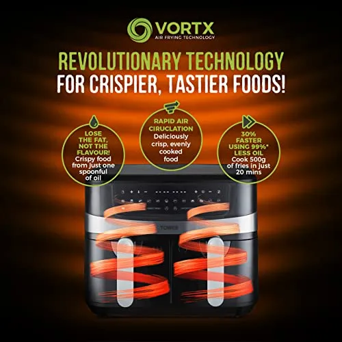 Tower T17088 Vortx 9L Duo Basket Air Fryer (New)