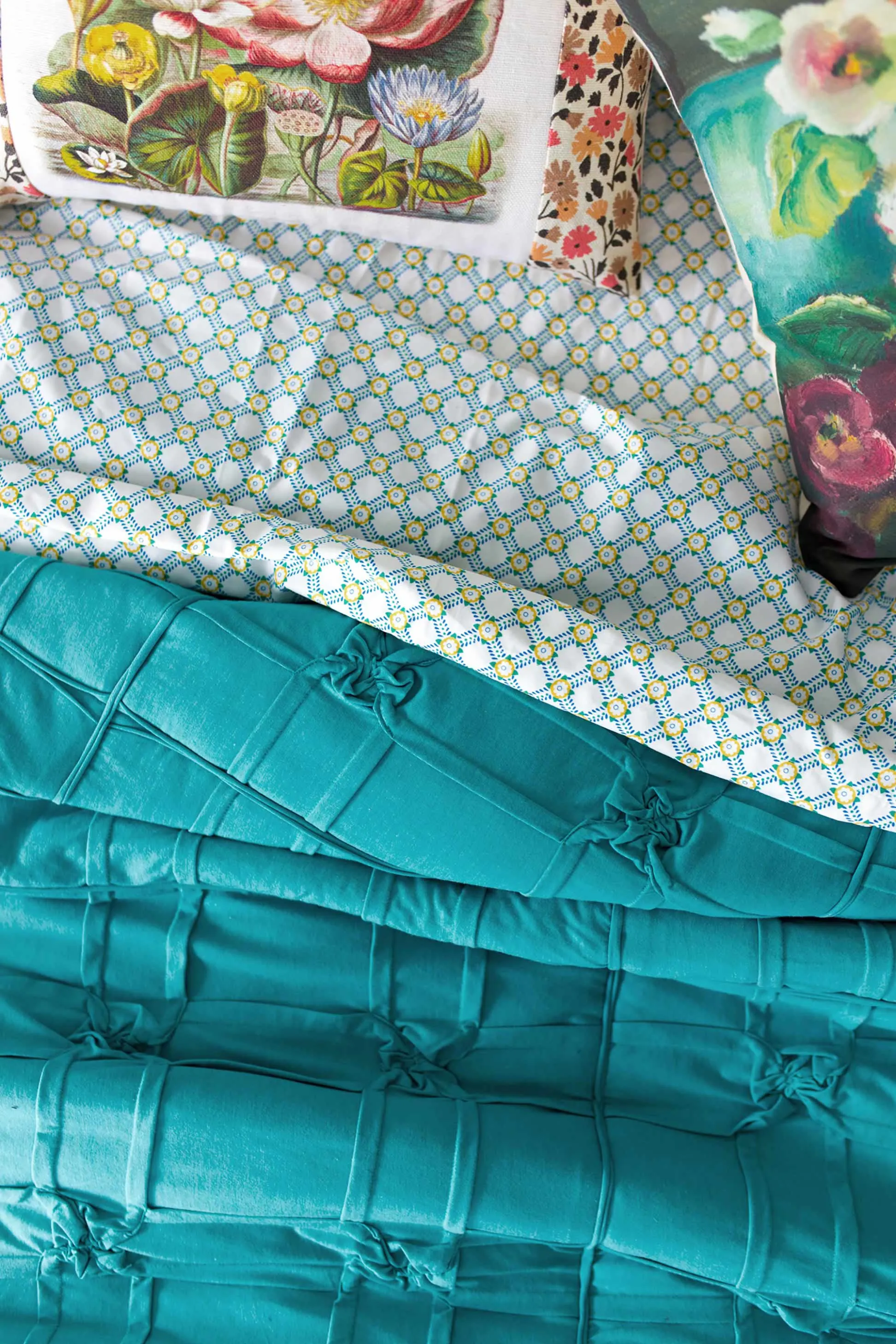 Trellis quilt in Marine *organic cotton