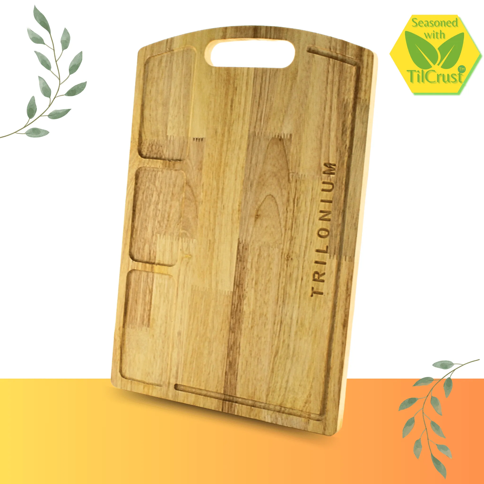 Trilonium Rubberwood Cutting Chopping board 17.25 x 11.5 inches