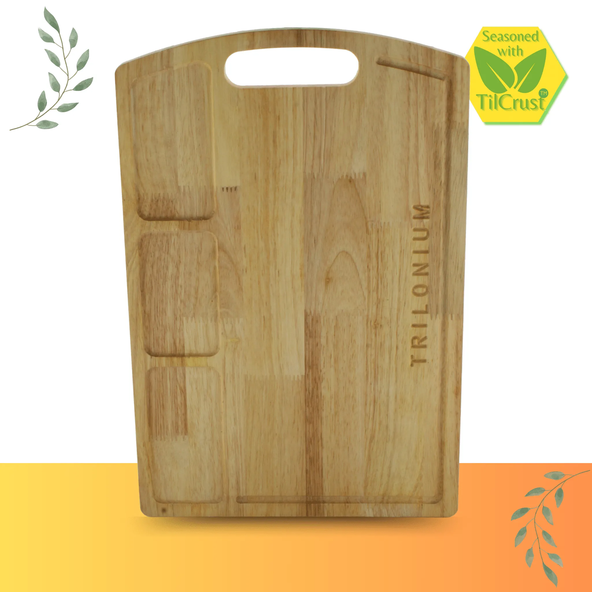 Trilonium Rubberwood Cutting Chopping board 17.25 x 11.5 inches