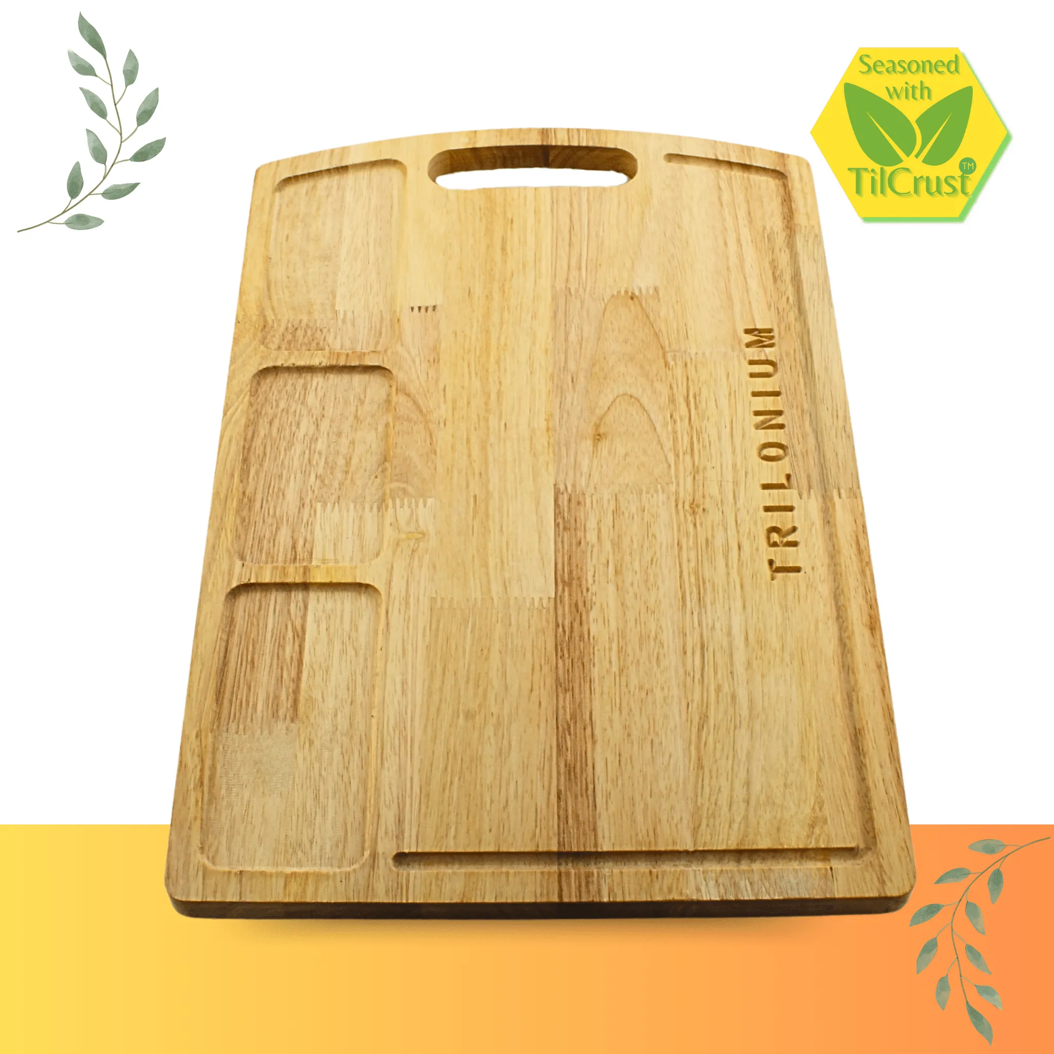 Trilonium Rubberwood Cutting Chopping board 17.25 x 11.5 inches