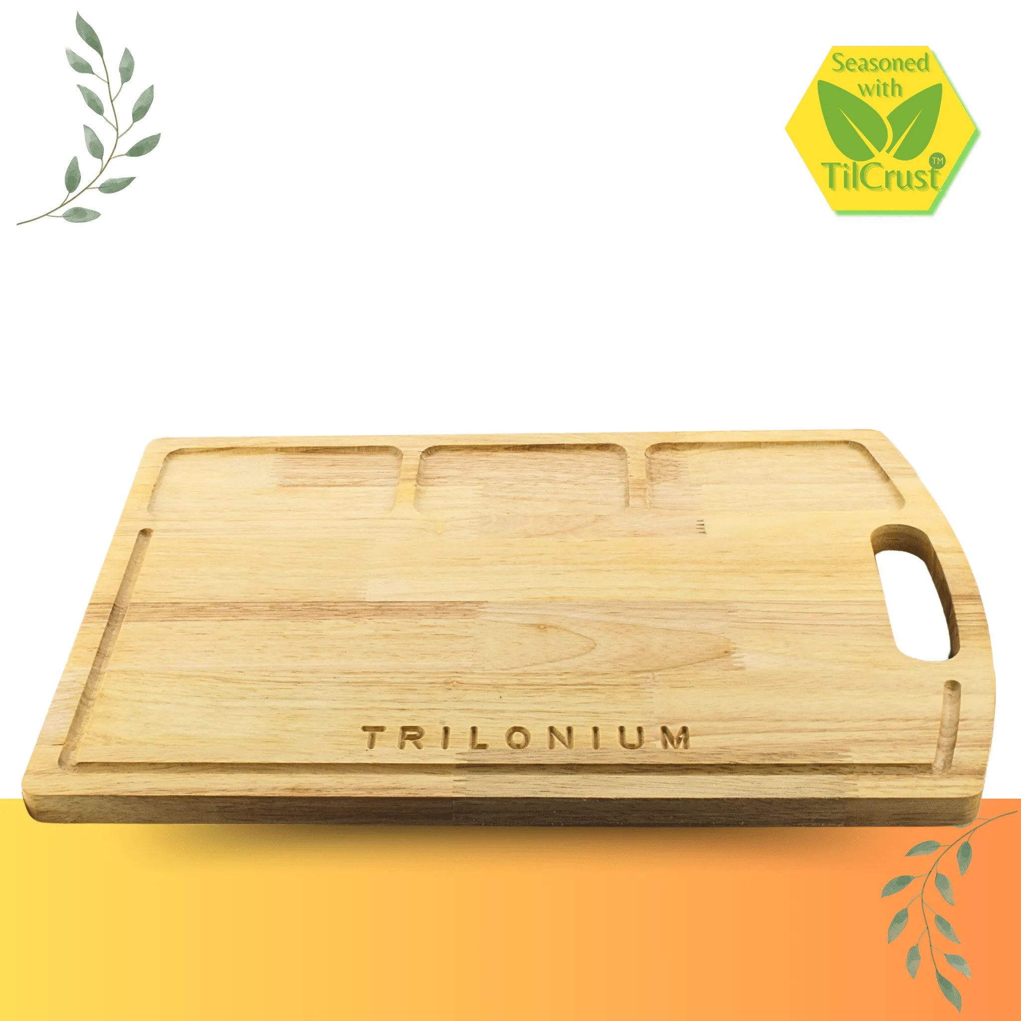 Trilonium Rubberwood Cutting Chopping board 17.25 x 11.5 inches