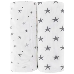 Waterproof Bassinet Sheet Set - Grey Stars